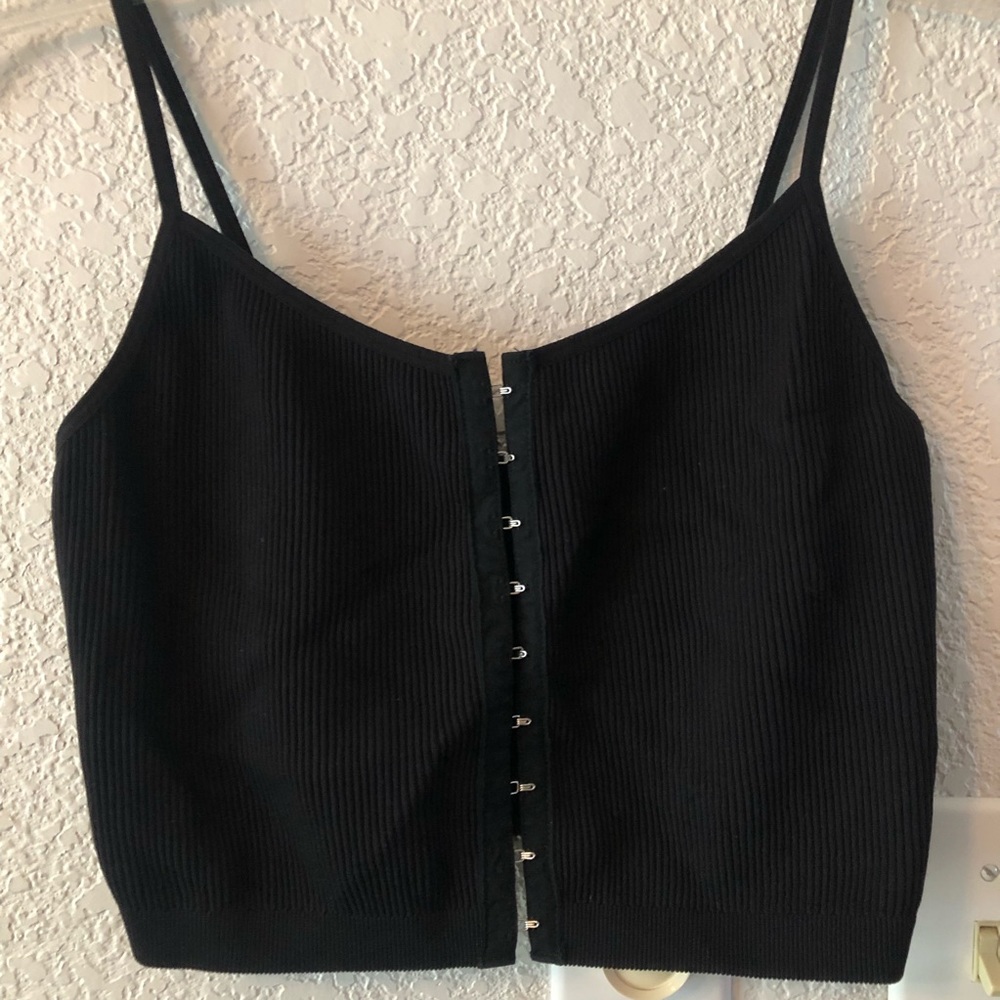 Forever 21 black corset crop top camisole size M medium